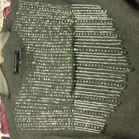 iNC grey embellished sweater XL - Picture 2 of 5